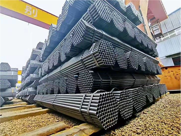 Lejè Kabòn Steel ERW Soude Nwa Steel Round Tiyo