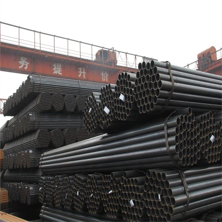 Lejè Kabòn Steel Dwat ERW Soude Nwa Steel Round Tiyo