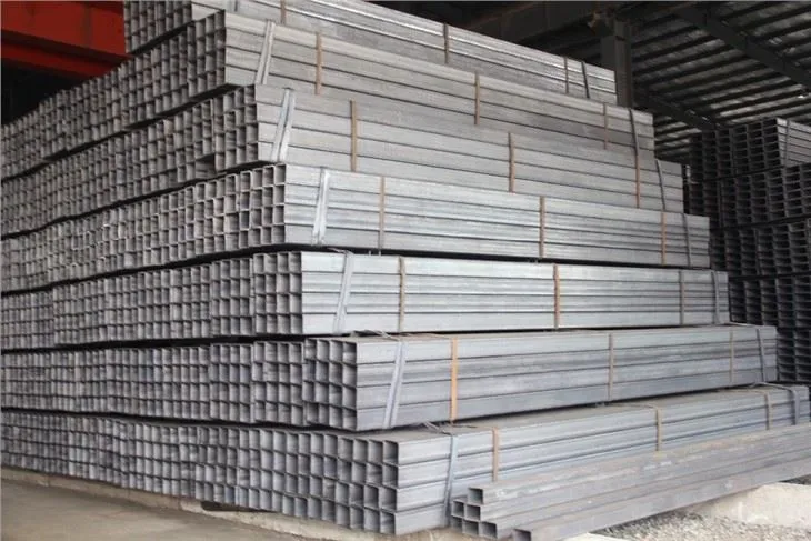 Ms rektangilè Hollow Gi tiyo galvanize Steel Tib